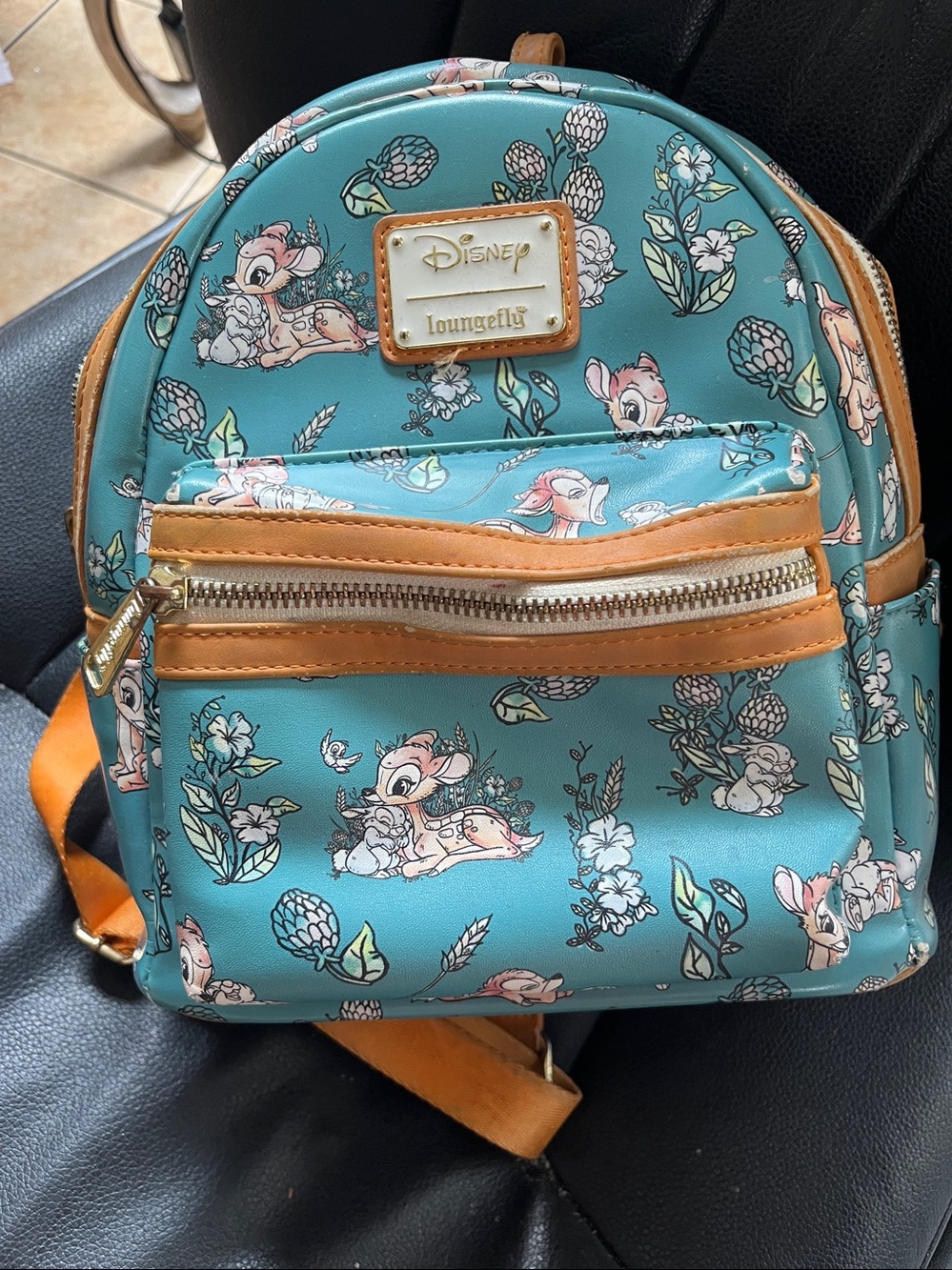 Disney Loungefly Teal Bambi & Thumper Floral Mini Backpack - Picture 13 of 13